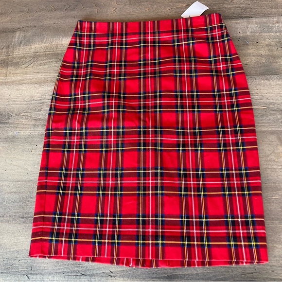 J.Crew Tartan Cotton Sateen Plaid Pencil Skirt - size 00 - Picture 2 of 9
